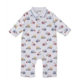 NEW KISSY KISSY kid's construction long sleeve play suit in white multi